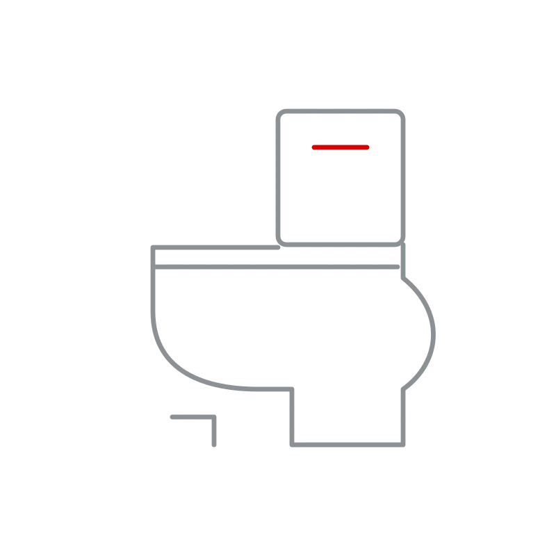 WC und Waschtisch – schematische Darstellung